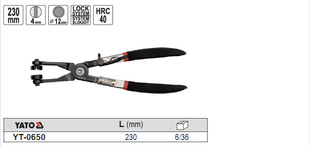 易尔拓汽修管夹钳水管卡喉箍钳直嘴弯嘴管束钳 YT-0646 0650 0651