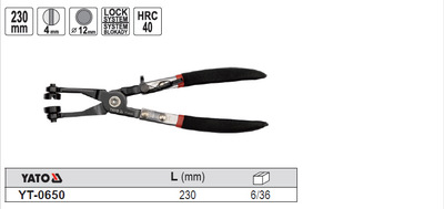 易尔拓汽修管夹钳水管卡喉箍钳直嘴弯嘴管束钳 YT-0646 0650 0651