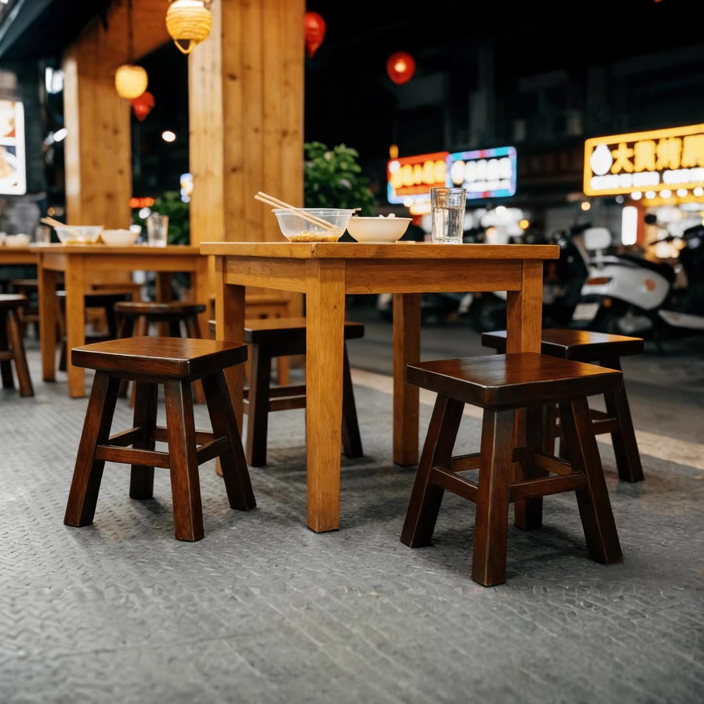 全实木矮凳路边摆摊便携式户外方凳夜市耐用加厚小板凳家用换鞋凳
