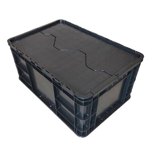 潍坊600?400?280带盖防静电塑料箱电子电器静电周转箱LRH物流箱