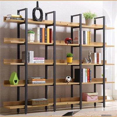 现代简约书架家用客厅简易组装置物架展示架书房钢架书柜