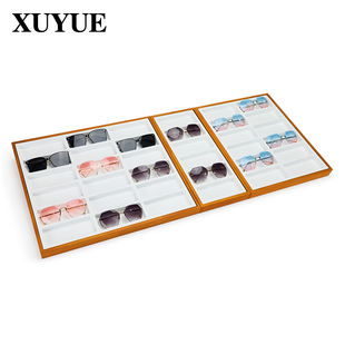 旭跃眼镜展示托盘实木烤漆眼镜店展示大容量眼镜展示架直播眼镜盘