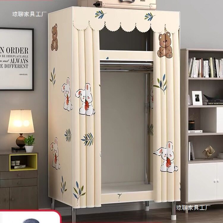 简易衣柜家用卧室布衣柜出租房用结实耐用小户型收纳柜子布艺衣橱