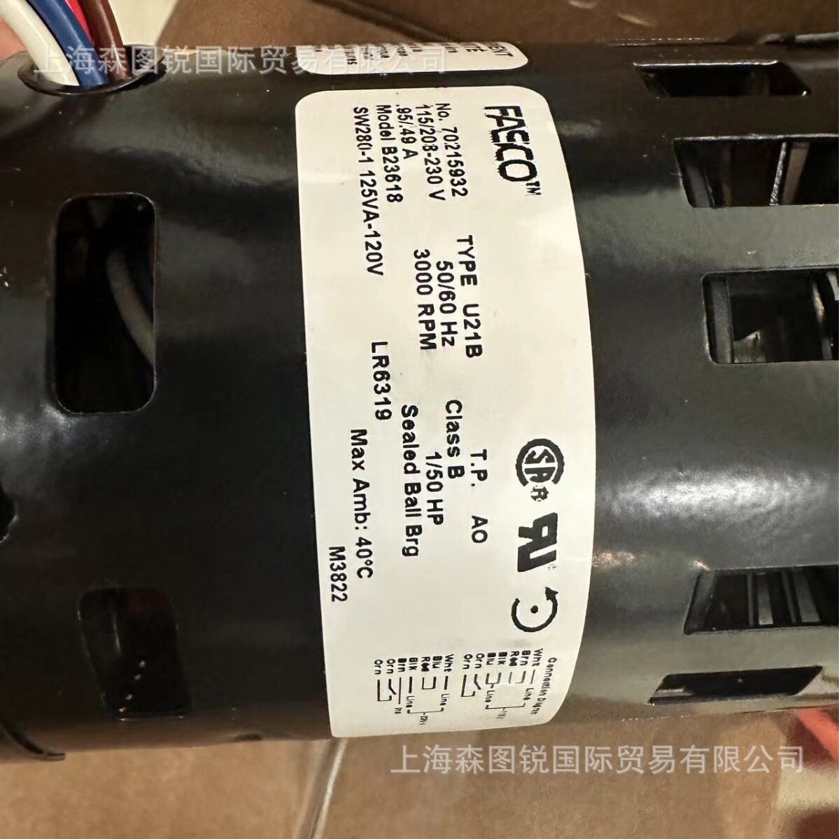 代理美国FASCO交流电机AA1M5809K三相电机