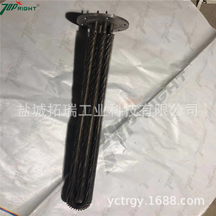 订做法兰式翅片电热管 干烧型法兰翅片加热管 散热片法兰式发热管