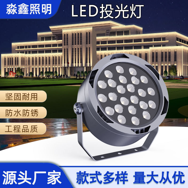 户外防水led投射灯外墙轮廓公园景观树林工程亮化一束光聚光射灯