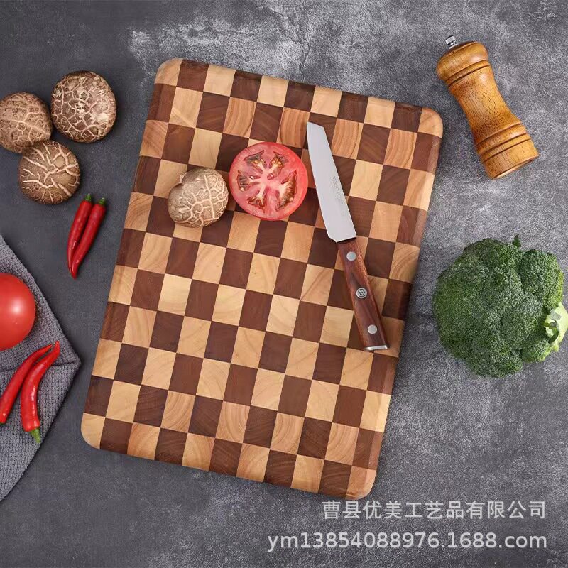 家用棋盘格切菜板加厚创意砧板橡胶木拼相思木厨房案板实木批发
