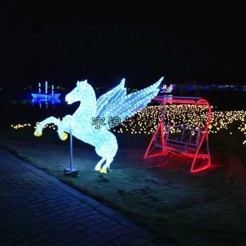 圣诞3D立体飞马LED景观灯可选
