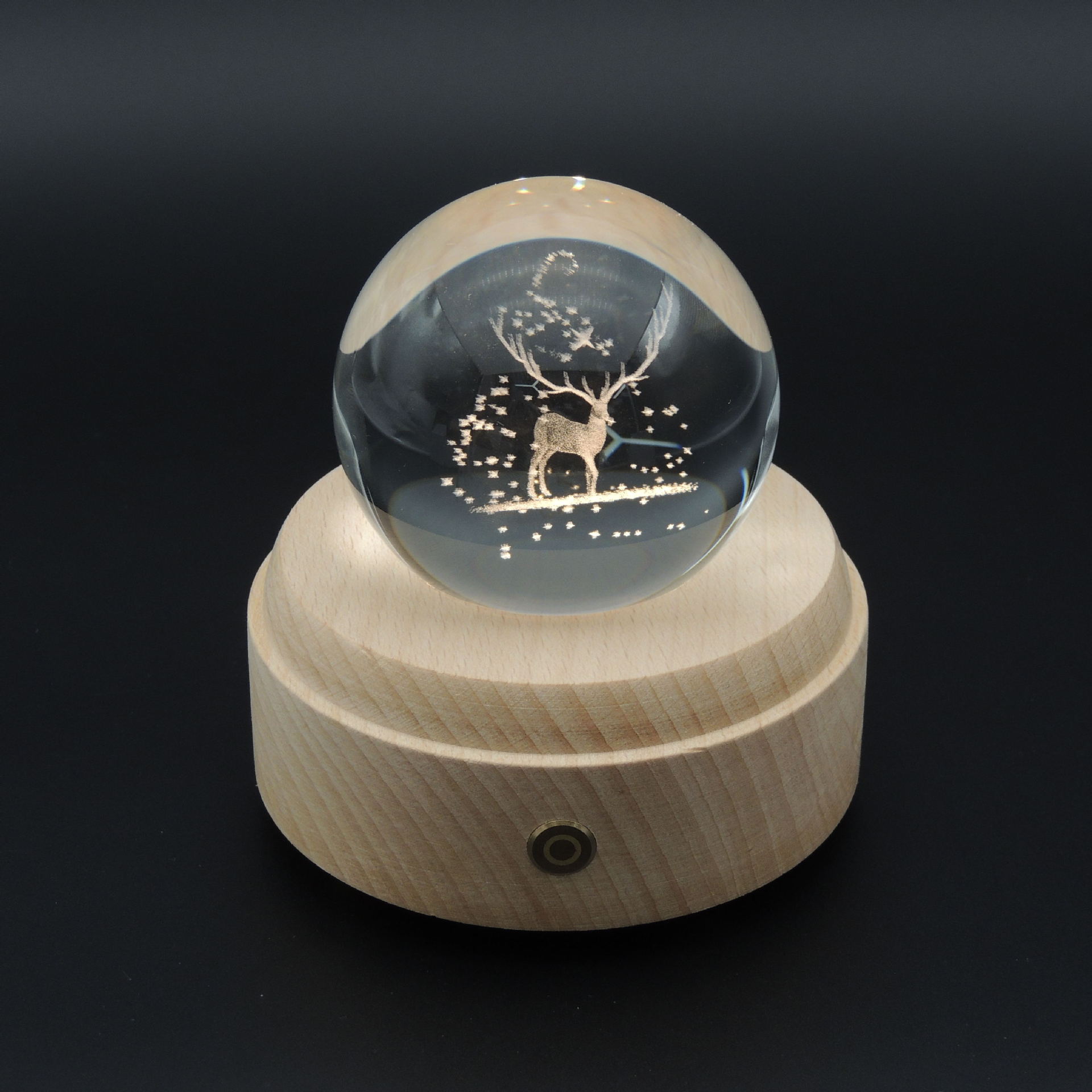 桌面创意蓝牙APP浪漫透明水晶球小音箱卧室宿舍床头起夜3d小夜灯