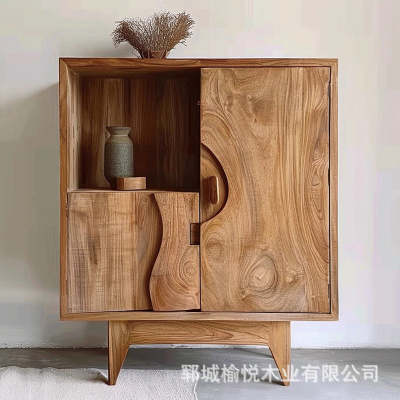 榆木餐边柜客厅艺术玄关柜实木多用途储物斗柜家用收纳柜民宿边柜
