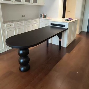 严选中古风实木餐桌椅复古民宿餐厅长桌家用客厅吃饭桌书桌一体桌