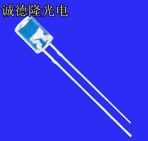 高亮LED灯珠F5MM白发蓝色光 直插散光 发光二极管 F5MM平头白发蓝