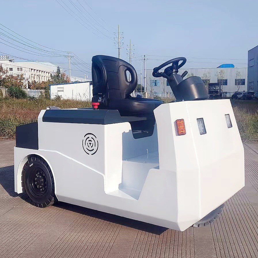 普尔夫3吨四轮牵引车头座驾式电动牵引车仓库机场拉货牵引拖车头