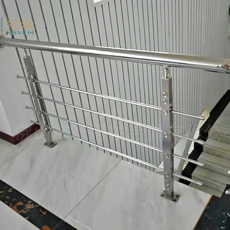 冠柏 304不锈钢楼梯扶手工程穿拉丝家用室内阳台护栏玻璃栏杆立柱