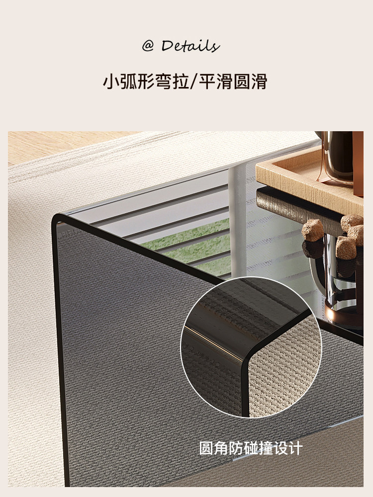 小户型简约玻璃长方形茶几