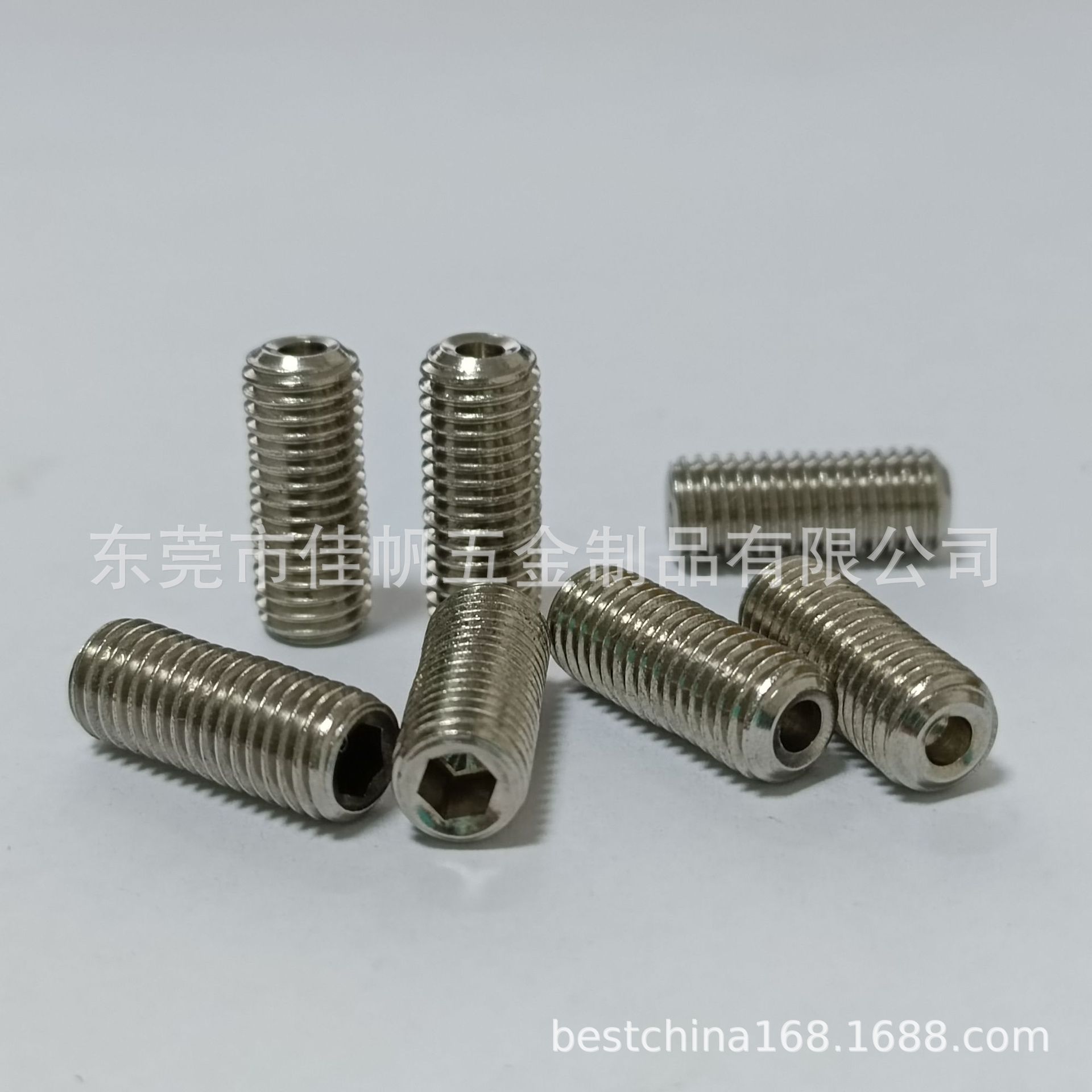 不锈钢美制细牙1/4-28到3/8-24止付螺丝美机米内六角凹端紧定螺丝