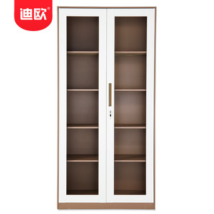 迪欧啡白色玻璃门五层文件柜铁皮柜 办公室档案储物带锁资料柜