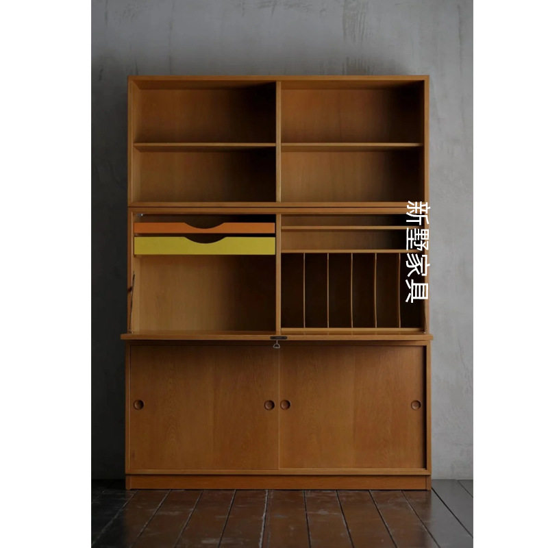 中古桦木海洋板实木餐边柜书架