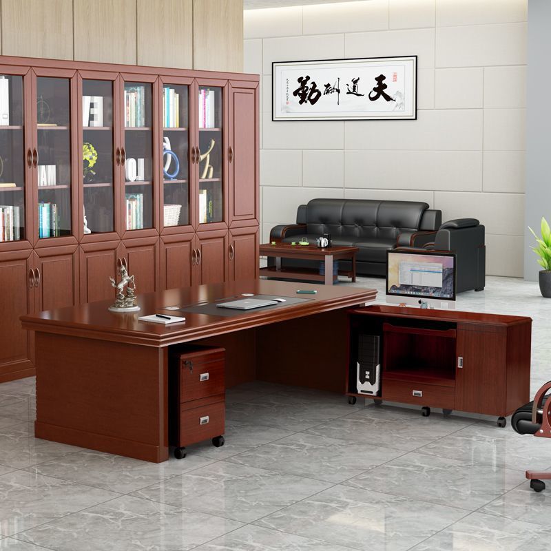 新中式大班台老板桌总裁桌主管经理桌老板办公桌家用椅组合一整套