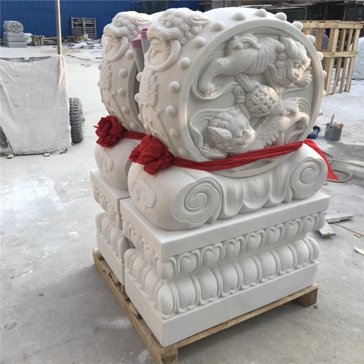 订置门墩抱鼓石家用石雕刻工艺品庭院一对石鼓门口庭院汉白玉门墩