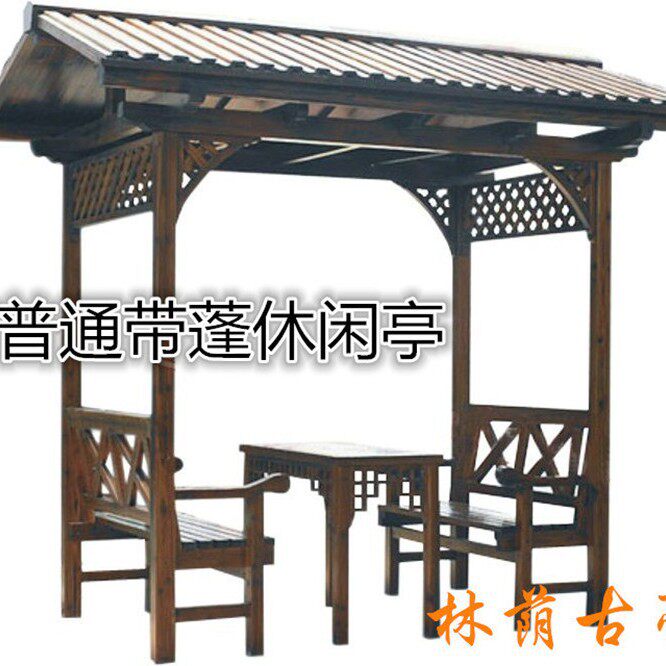 户外加宽碳化防腐木葡萄架凉亭