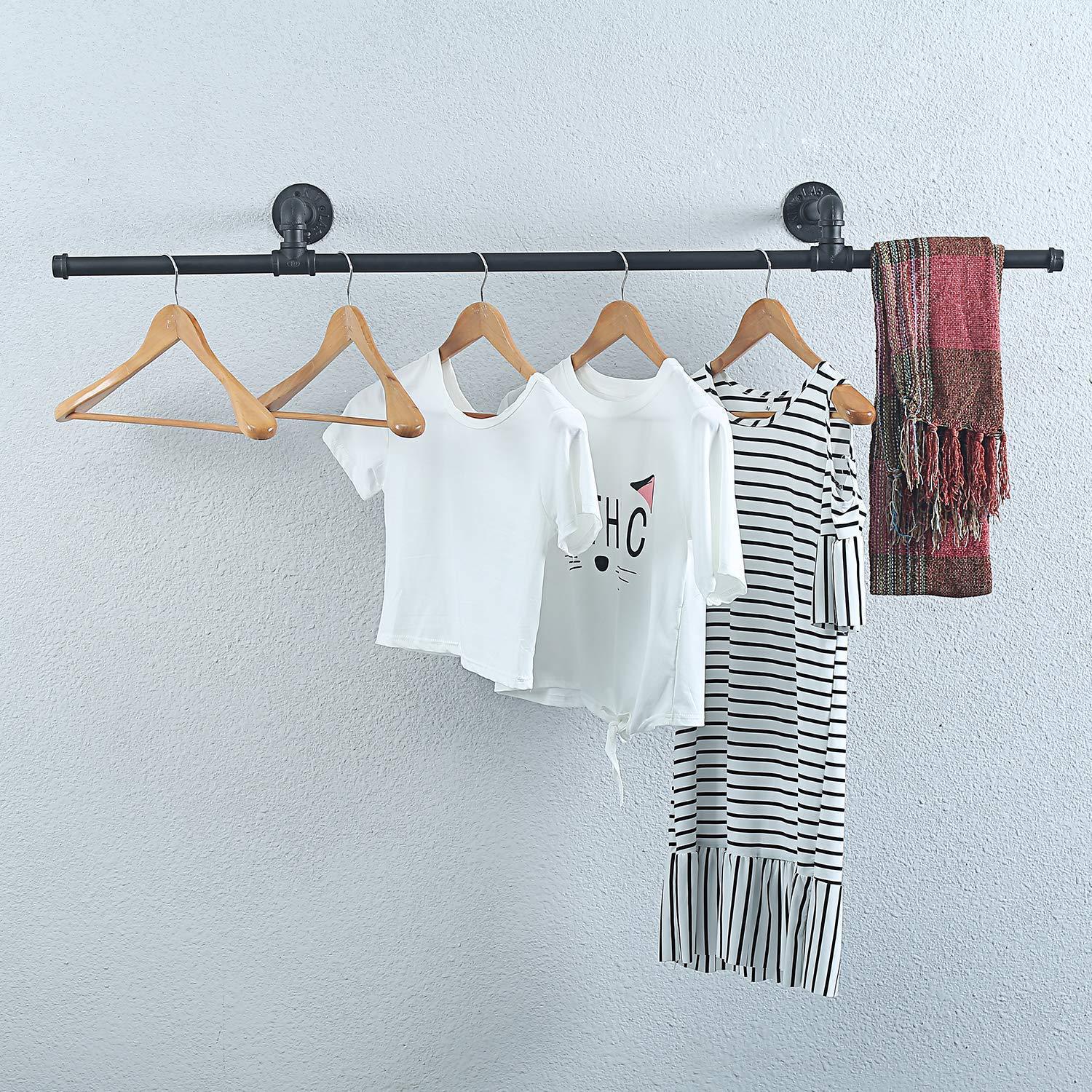 外贸美式工业风服装架铁艺水管服装店展示架服装实体店墙上货架