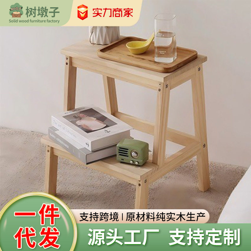 跨境热卖实木多功能踏脚凳阶梯凳小楼梯垫脚凳家用换鞋台阶高低凳