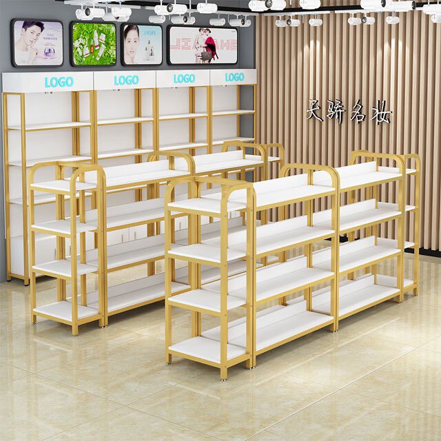 中岛柜双面超市货架展示台展示架多层零食架化妆品展柜流水台