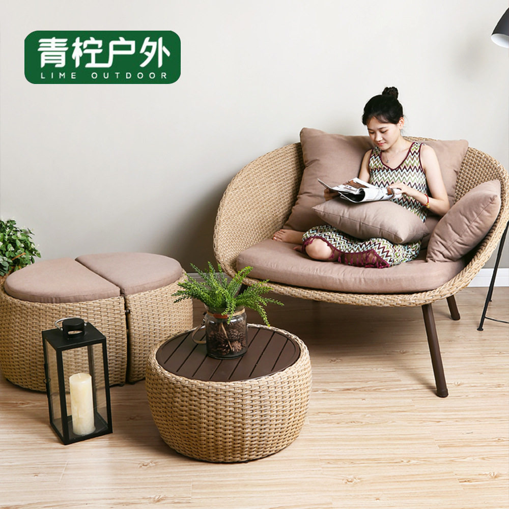 户外休闲沙发花园庭院藤椅茶几桌椅套装露台防水防晒藤编家具组合