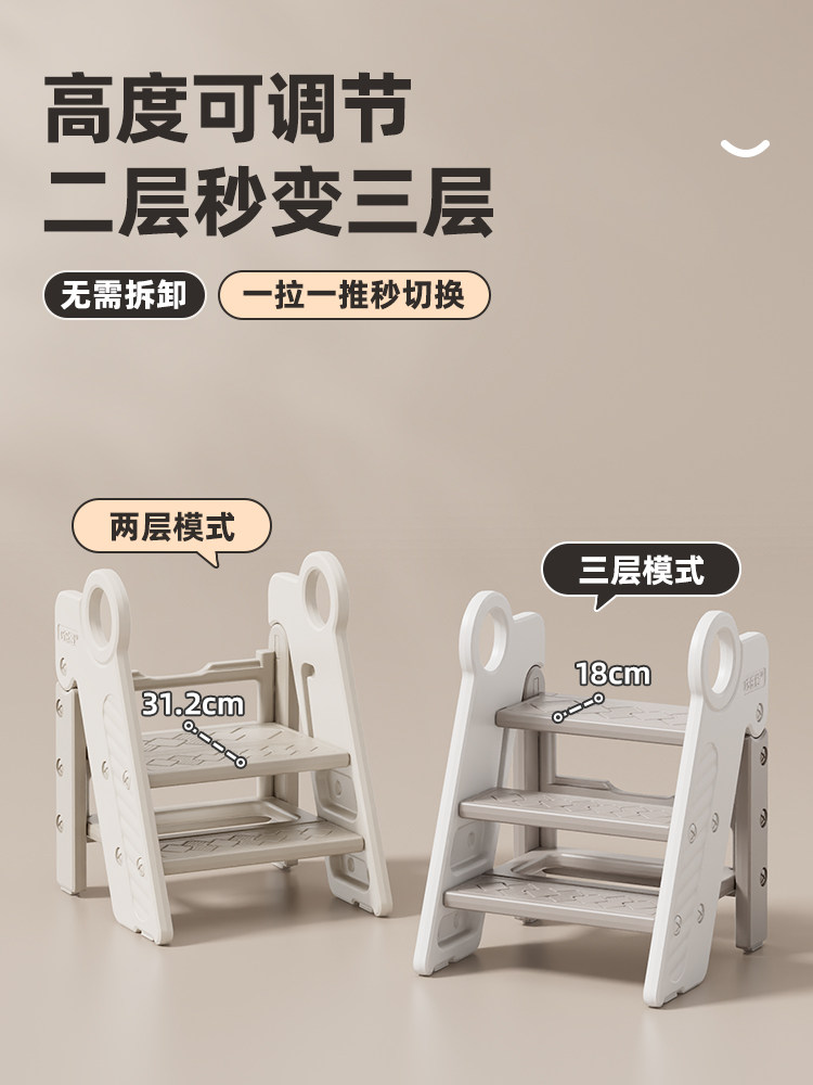 儿童踩脚凳洗手台脚蹬宝宝脚踏垫脚凳洗漱台阶增高踩凳刷牙防滑梯