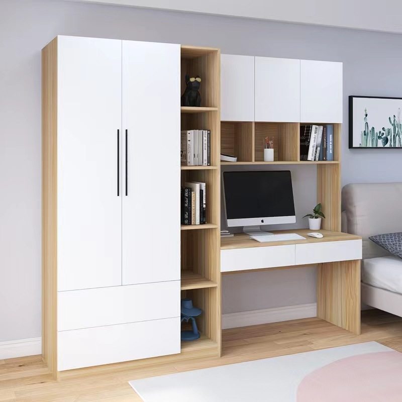 电脑桌带衣柜一体简约现代多功能组合书架学生写字台连体书桌衣柜,电子元器件市场,电线扎带/束线带,淘宝优惠券,粉丝福利购,淘宝优惠卷