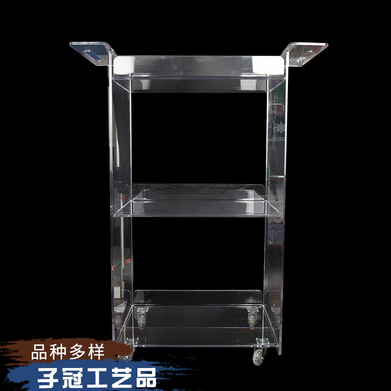 厂家批发亚克力推车可移动有机玻璃陈列架厂家供应量大价优