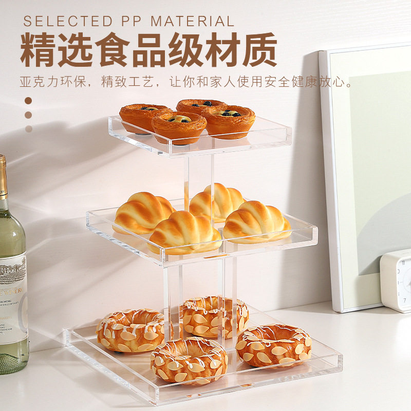 跨境亚克力蛋糕展示架桌面多层透明置物架婚礼生日甜品摆台陈列架