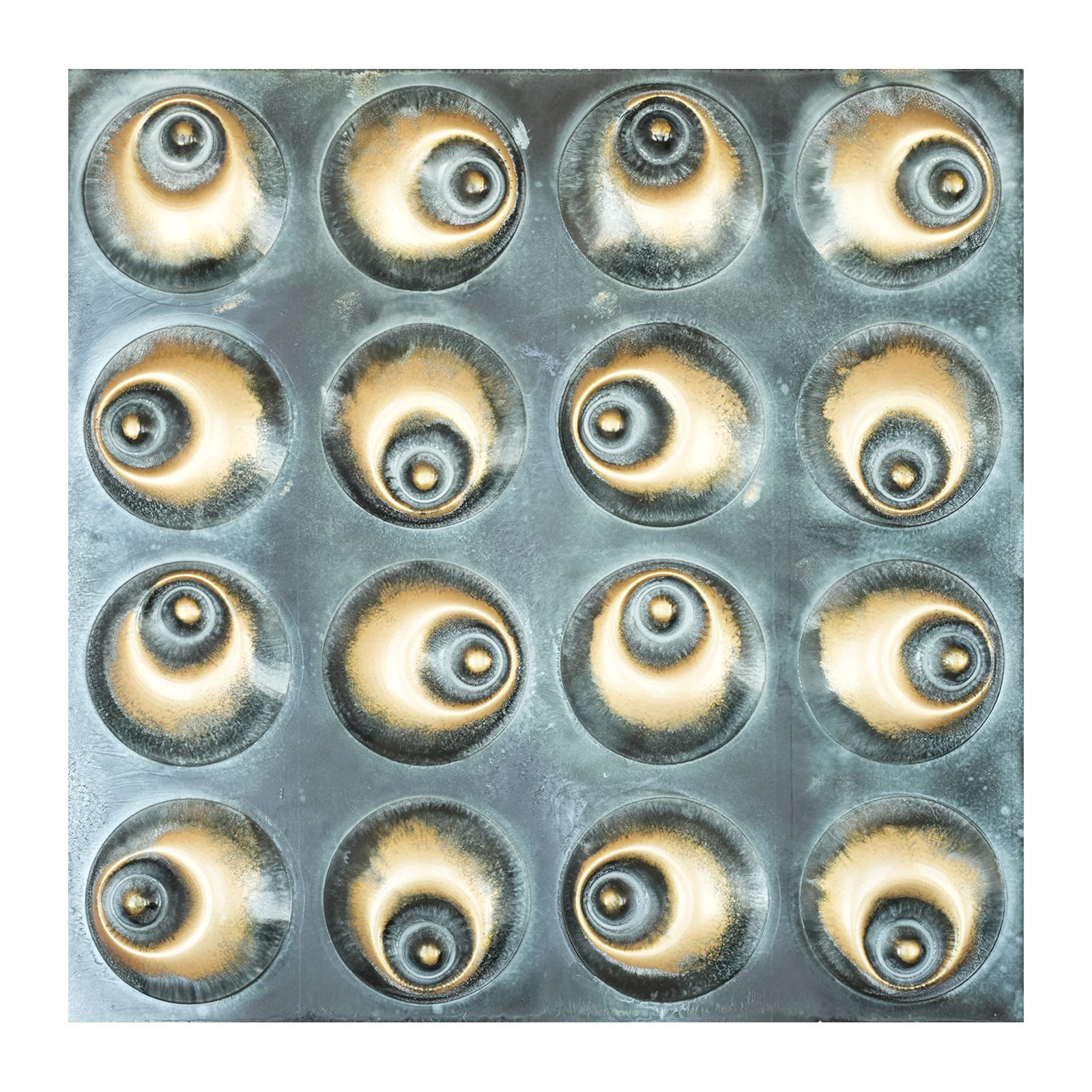 600x600mm 美式复古印象花纹3D个性吊顶天花板 墨黛金 PLM102