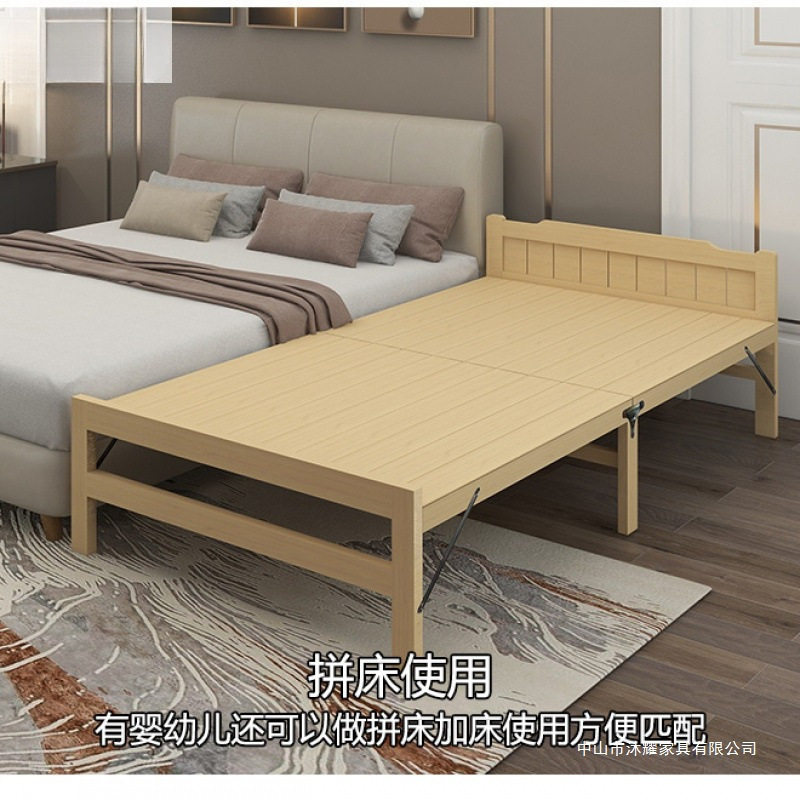 儿童床实木可折叠床出租屋耐用单人床成人简易家用硬板床拼接房床