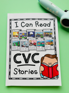 点读版自然拼读cvc stories故事短文阅读理解启蒙phonice 作业纸