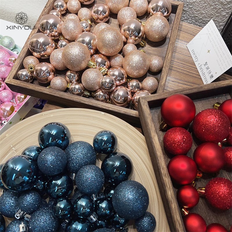 【心悠】圣诞节3-5cm装饰球场景布置吊饰磨砂亮面圣诞树装扮挂件