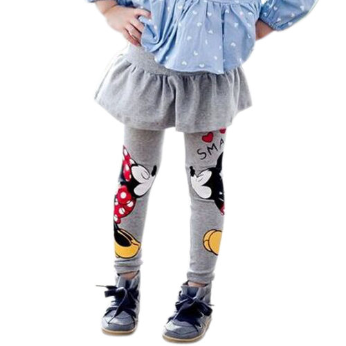 2021新款春装女童裤裙2-3米妮打底裤4-5纯棉假两件6-7岁8女孩长裤