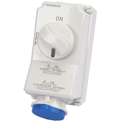 上曼电气5105防水机械连锁5696带开关5108锁式工业插座32A/IP44