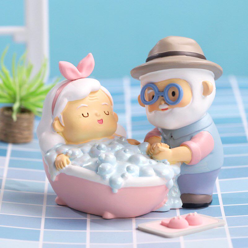 老头老太太恩爱夫妻老人情侣摆件玩偶爷爷奶奶公仔娃娃结婚礼物小