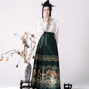 素羽华裳游龙踏雪 明制马面裙仿妆花汉服女飞机袖新年款秋冬套装