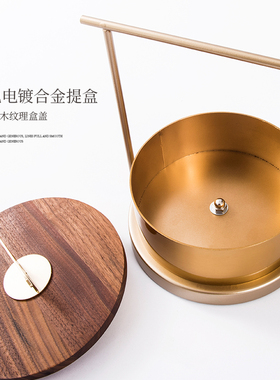 新中式金属提盒摆件客厅书房玄关电视柜样板房收纳装饰盒软装饰品