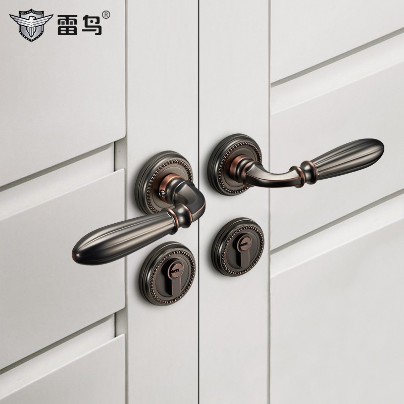 雷鸟美式分体门锁室内卧室静音木门锁家用通用型磁吸房门锁具套装