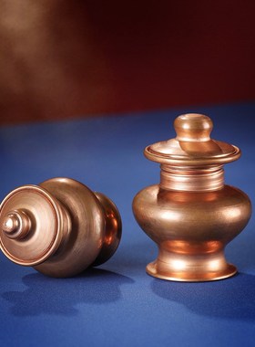 红铜摩尼宝瓶光面贡西藏式铜制抛光吉祥壶地藏龙王摆件工艺品居家