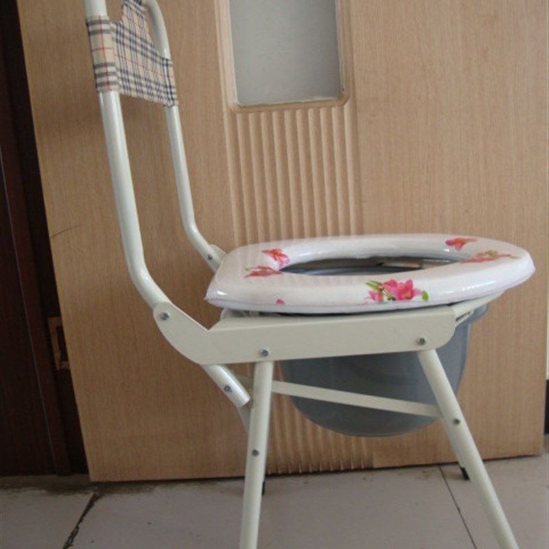 包邮加厚管折叠座便椅坐便器坐便椅坐厕椅带便桶老人 孕妇带便桶