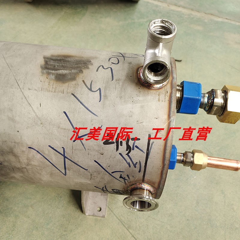 化工冷却设备304外壳内钛管盘管式制冷不锈钢换热器冷凝器