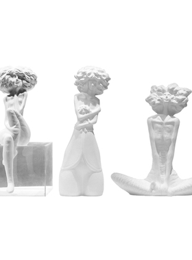 北欧轻奢陶瓷人物摆件创意家居客厅玄关个性女人体雕塑艺术品摆设