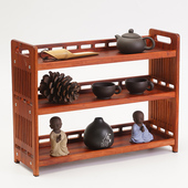 实木红花梨茶台博古架茶壶摆放架茶具架茶杯收纳架茶器古董置物架