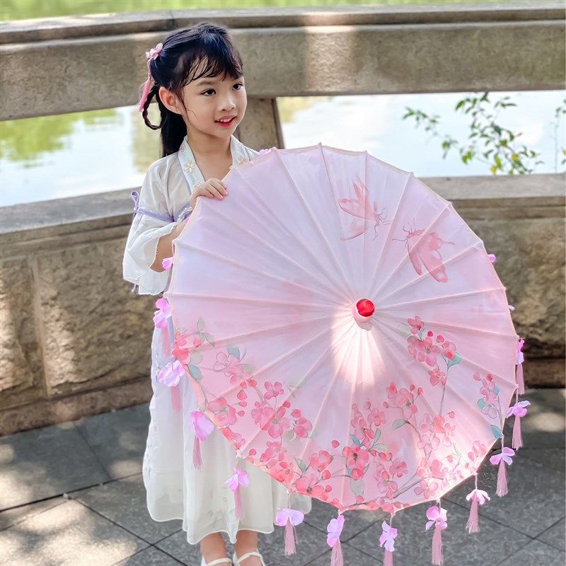 小号儿童油纸伞花瓣旗袍汉服走秀演出表演道具防晒男女新中式古典,家居饰品,工艺伞,淘宝优惠券,粉丝福利购,淘宝优惠卷