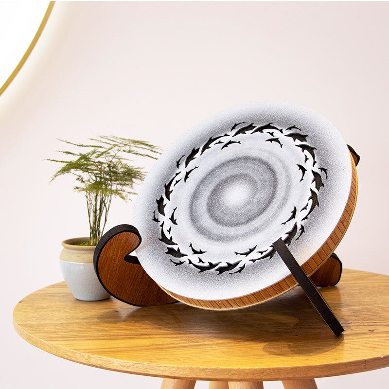 梵木果 溪水鼓支架桌面摆件木架子竹质木质台式音疗客厅支架